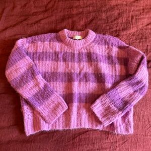 Sezane Purple and Pink Striped Sweater